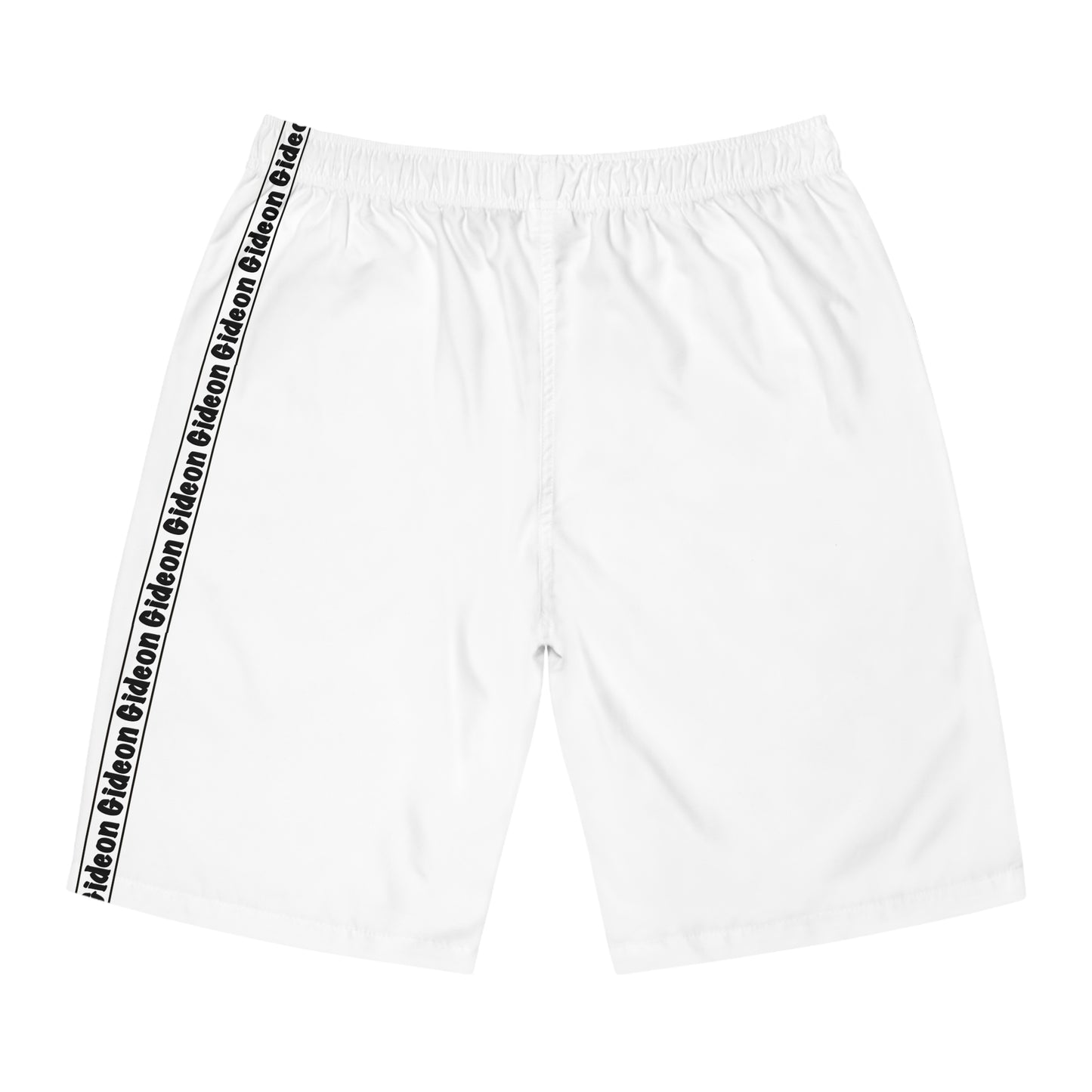 Gideon Black on white Men's Board Shorts (AOP)