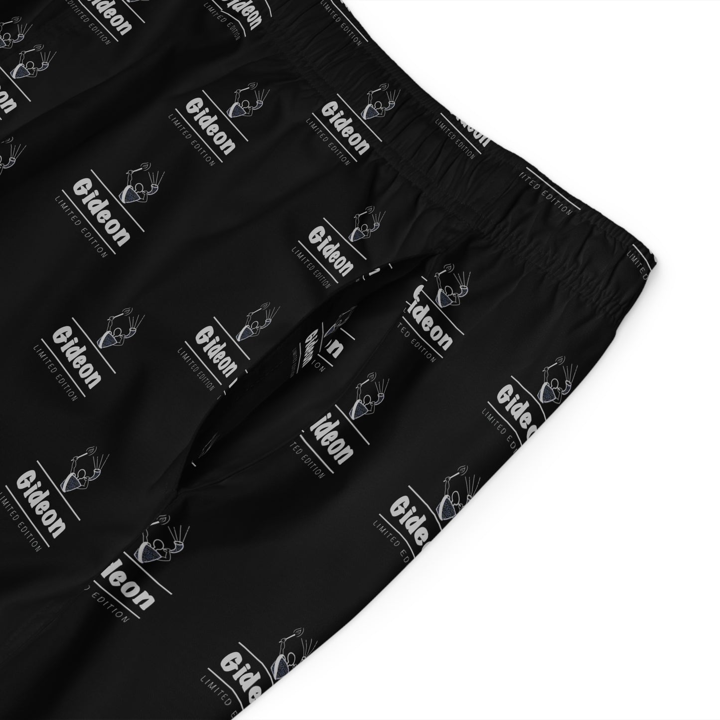 Gideon grey limited edition on black Men's Board Shorts (AOP)