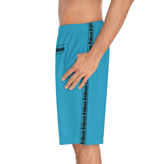 Gideon black on blue  Men's Board Shorts (AOP)