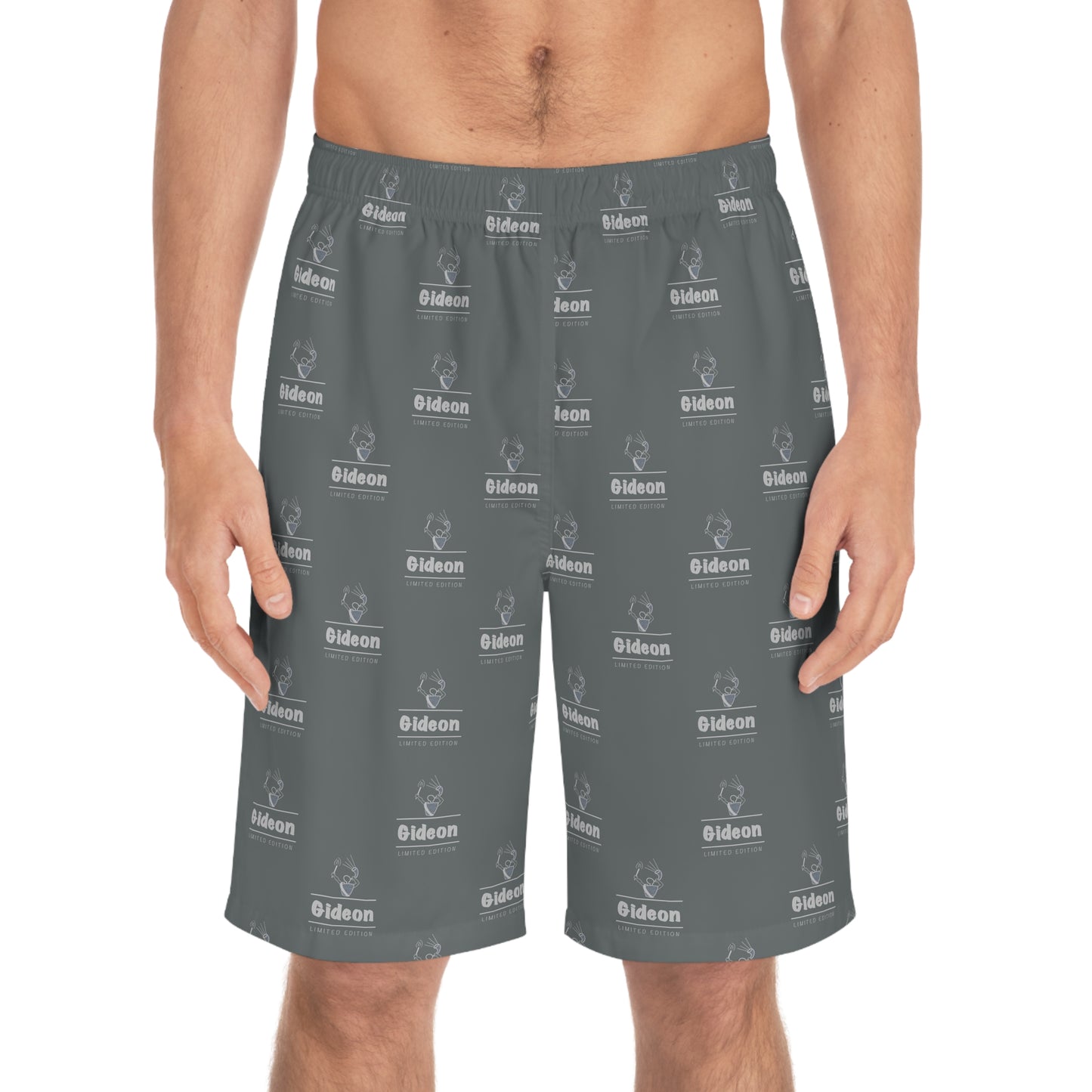 Gideon grey limited edition on DARK GREY Men's Board Shorts (AOP)