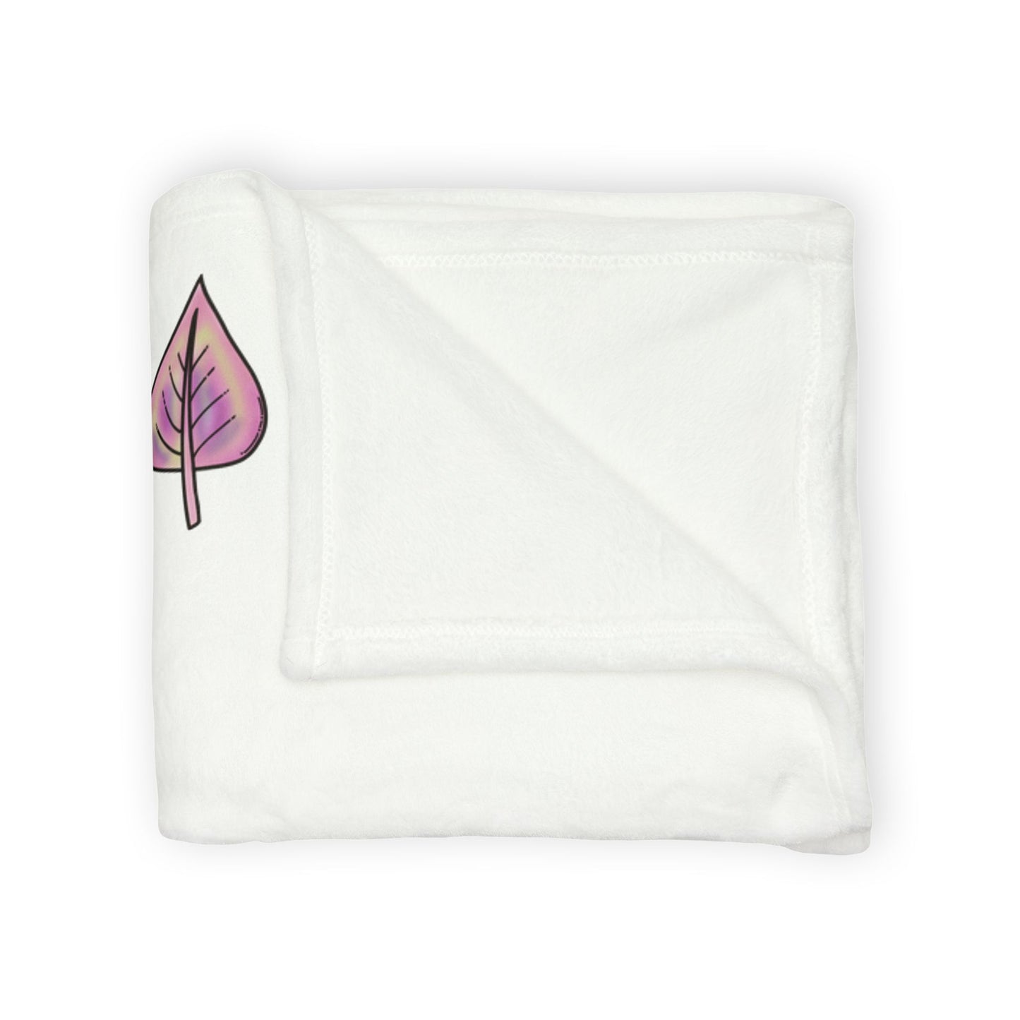 Pink with Yellow Hue LeavesSoft Polyester Blanket