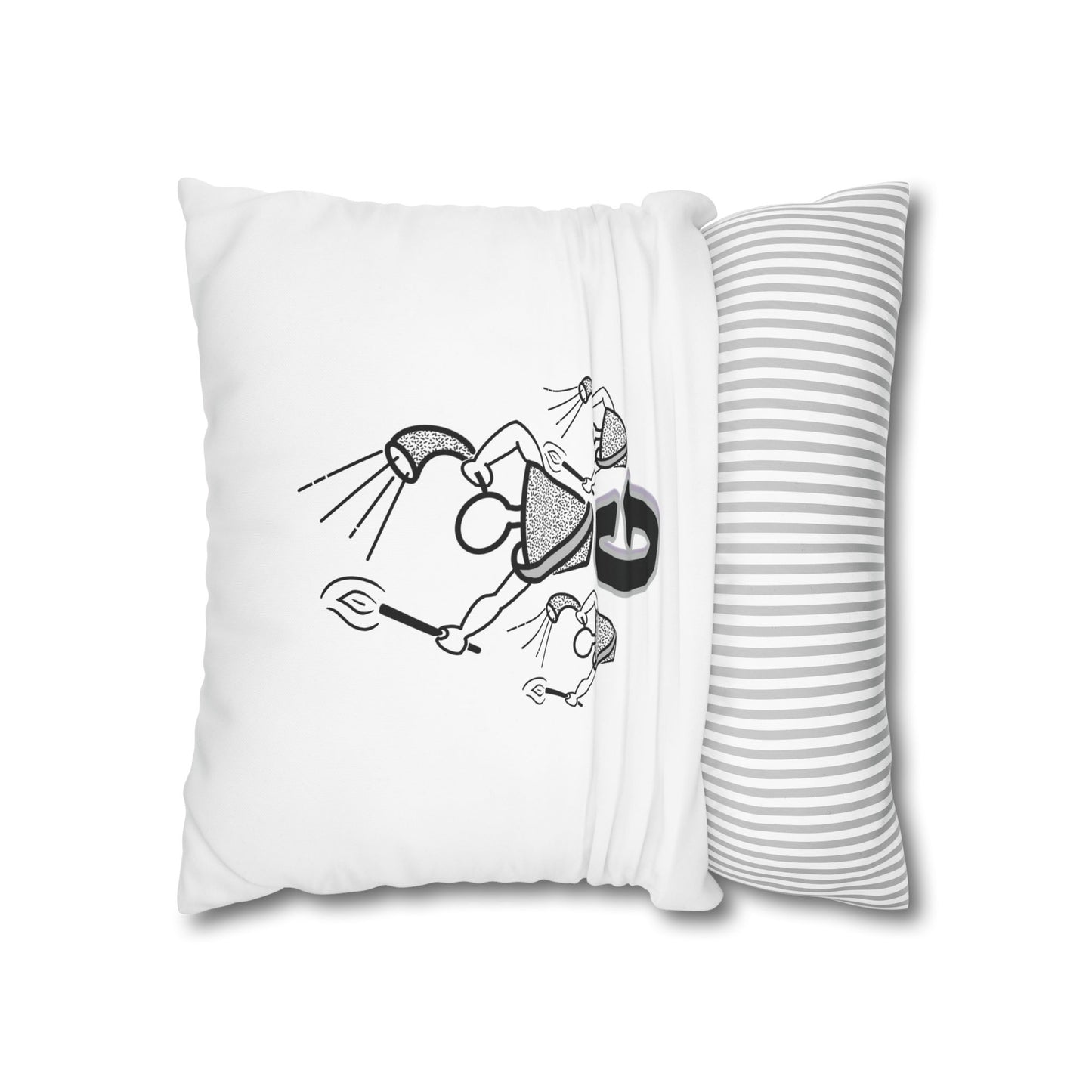 Gideon B/W Square Poly Canvas Pillowcase