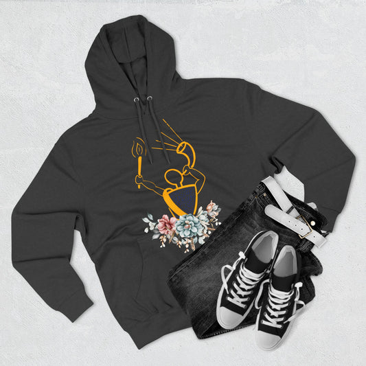 Gideon with Flowers Three-Panel Fleece Hoodie