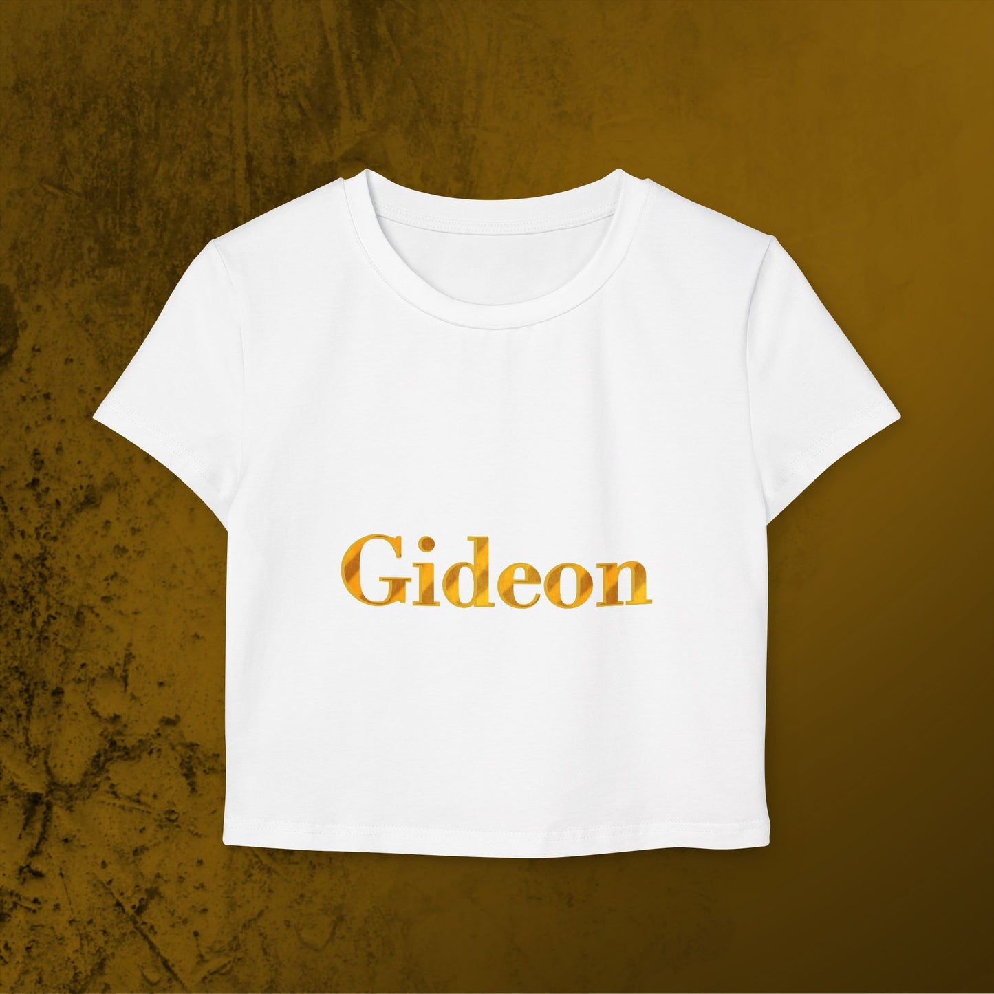 Gold text Gideon Women's Baby Tee