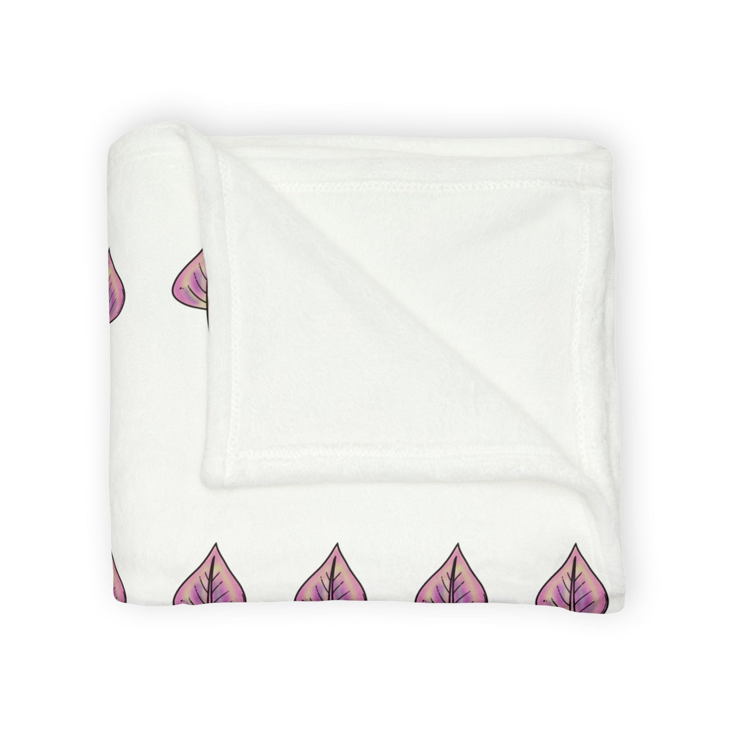 Pink with Yellow Hue LeavesSoft Polyester Blanket