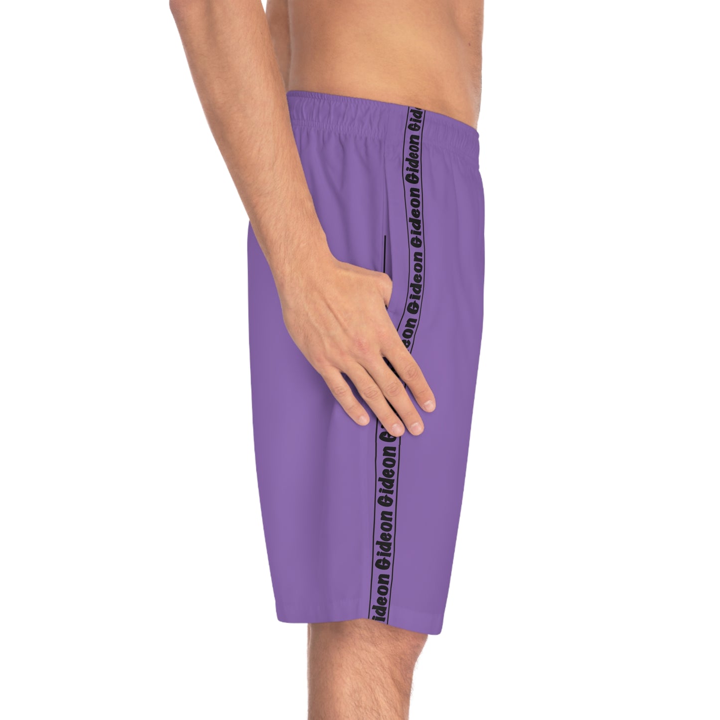 Gideon Black on Purple Men's Board Shorts (AOP)