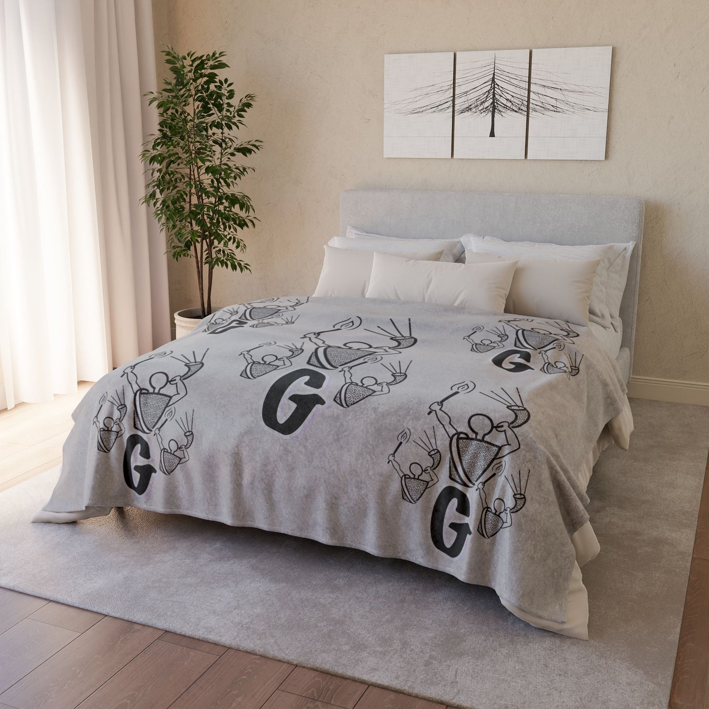 Gideon B/W Soft Polyester Blanket
