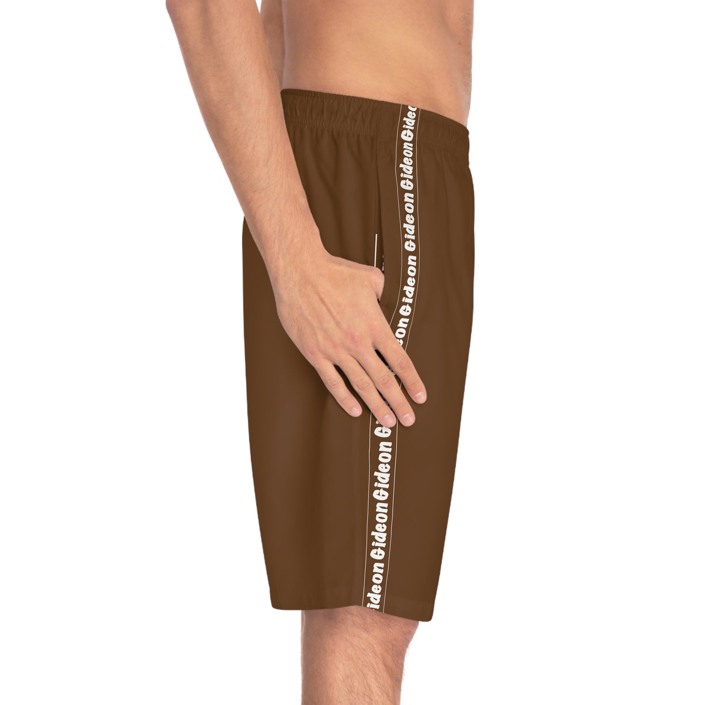 Gideon White on Brown Men's Board Shorts (AOP)