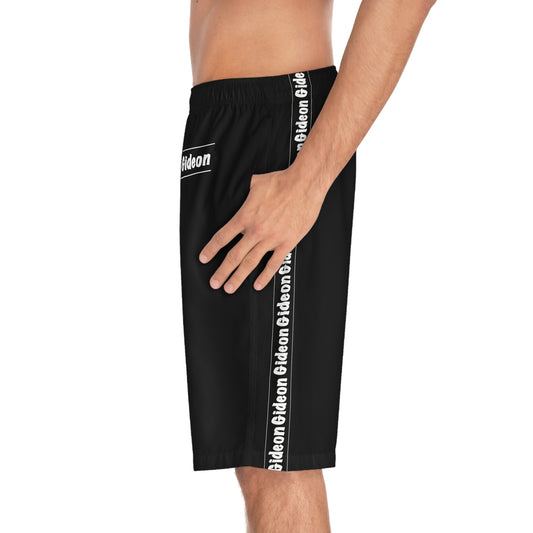 Gideon White on Black Men's Board Shorts (AOP)