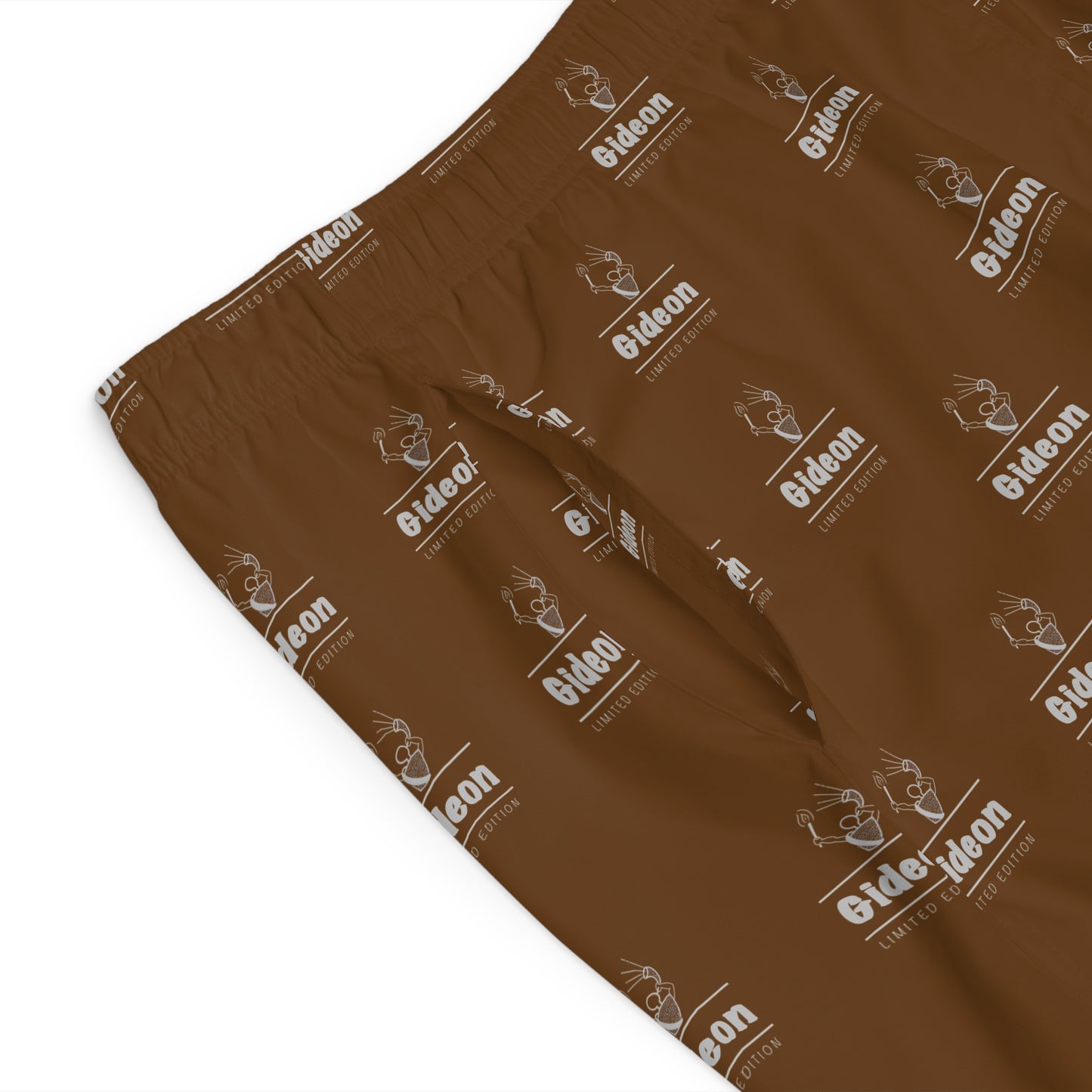 Gideon grey limited edition on Brown Men's Board Shorts (AOP)