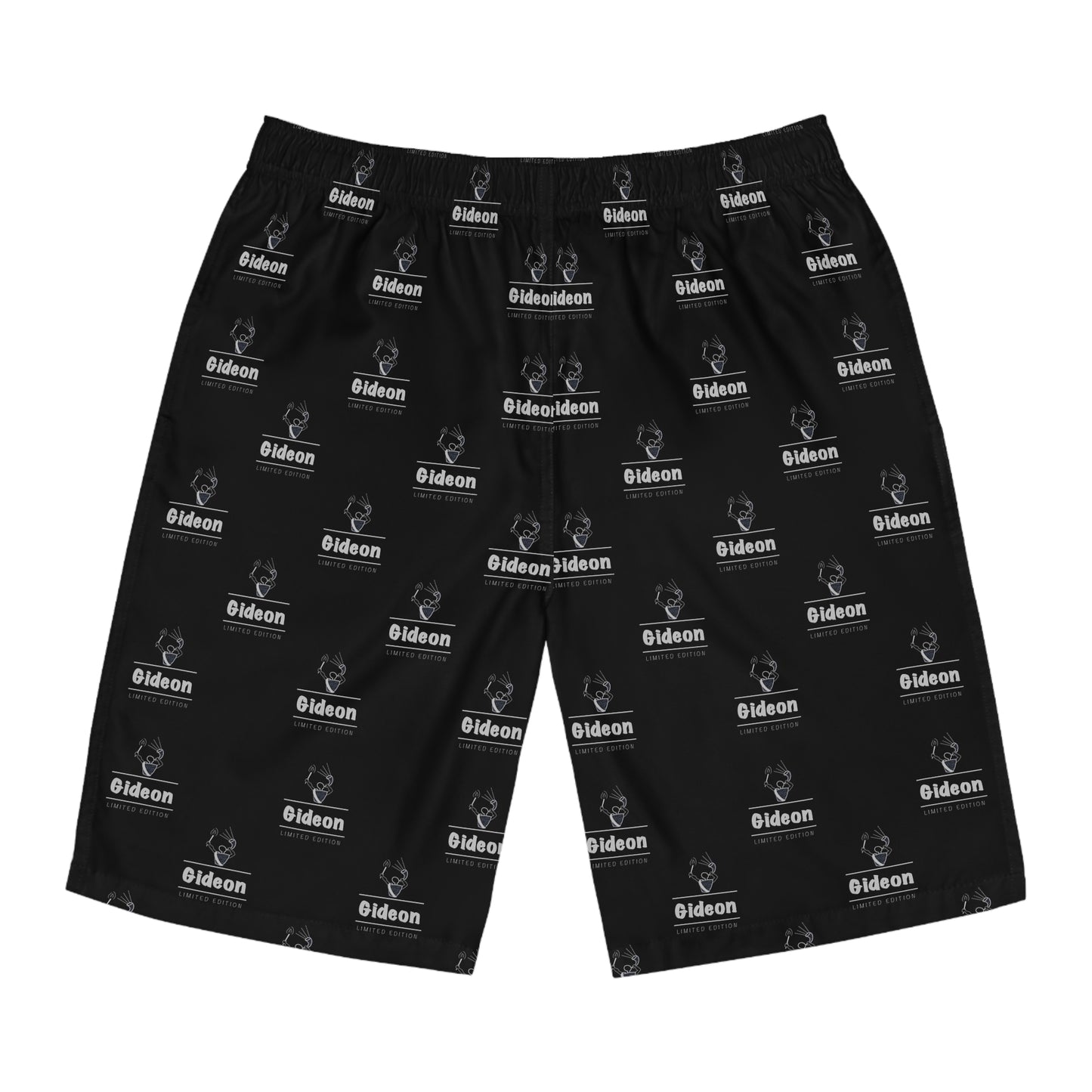 Gideon grey limited edition on black Men's Board Shorts (AOP)