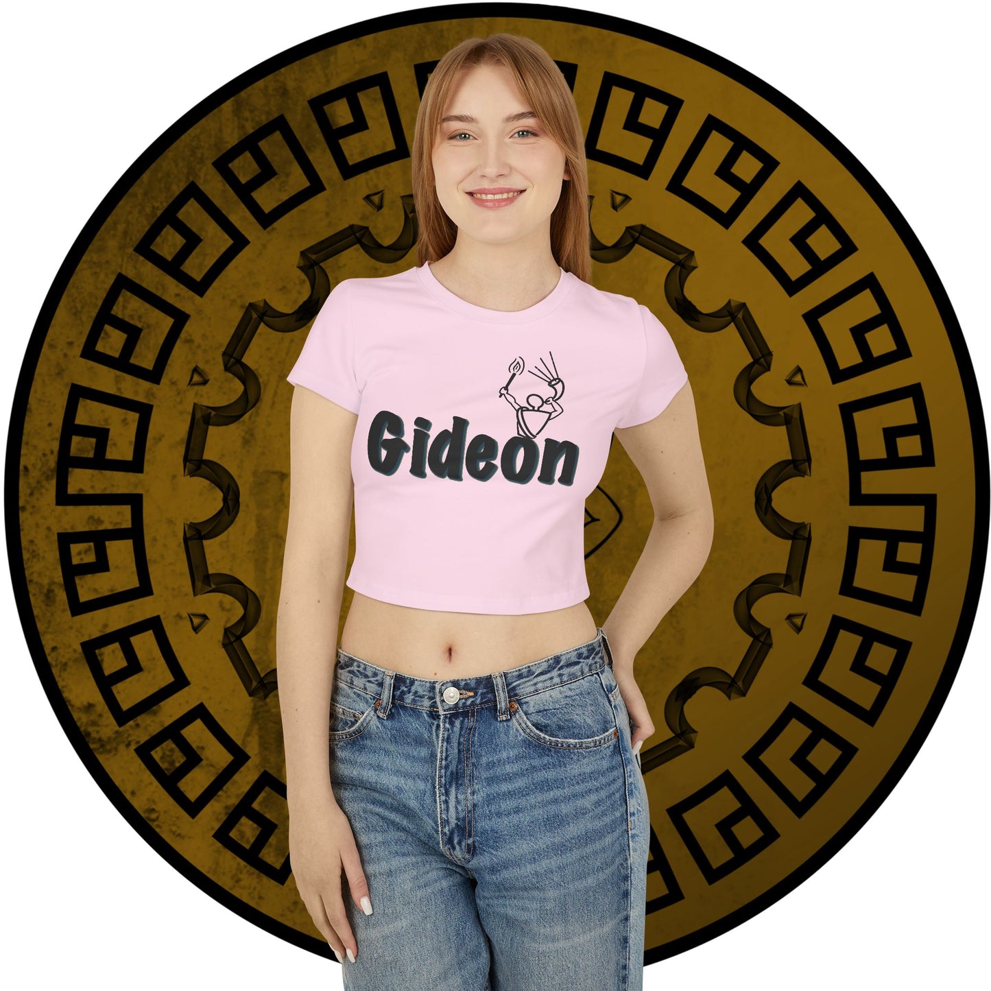 Gideon Text Black Women's Baby Tee