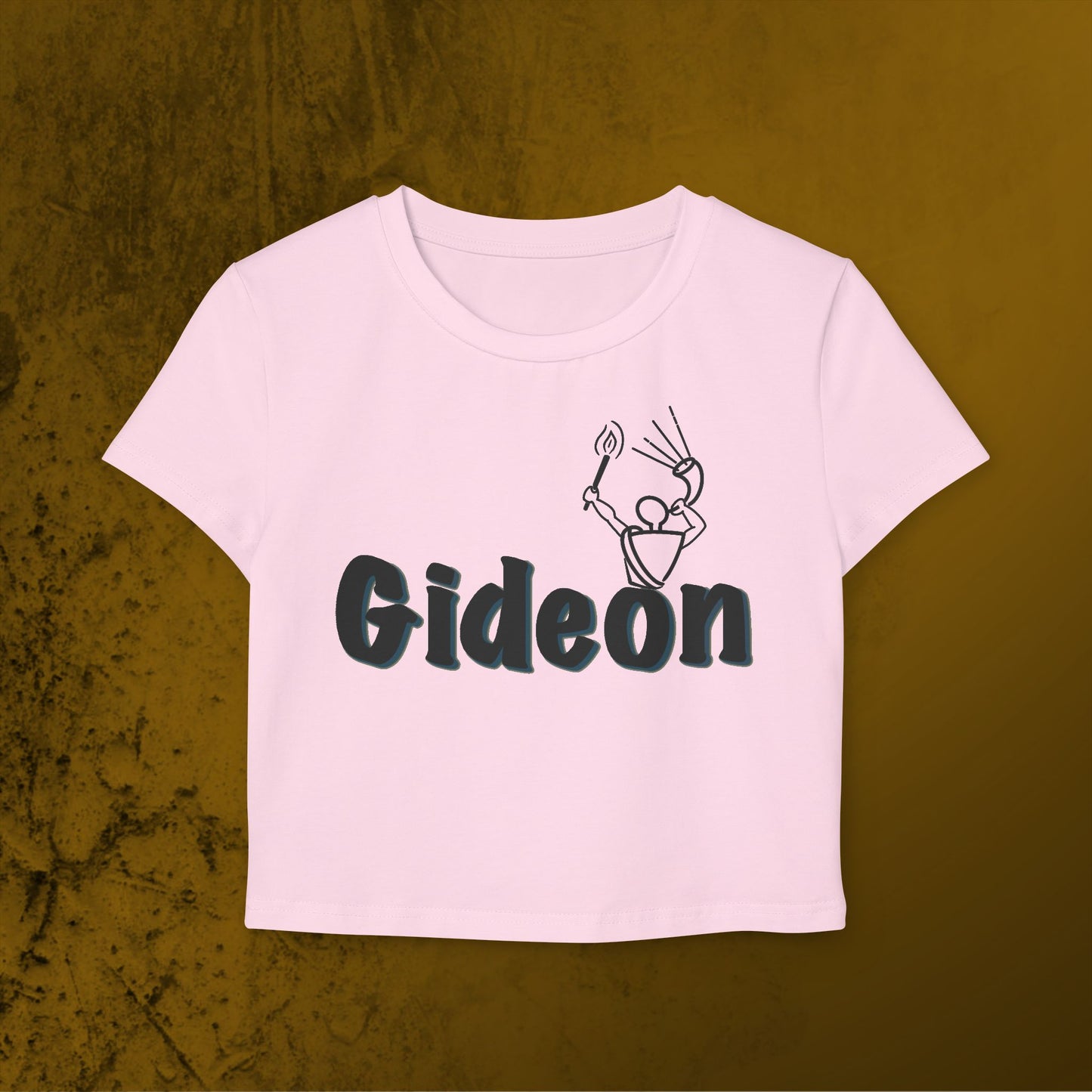 Gideon Text Black Women's Baby Tee