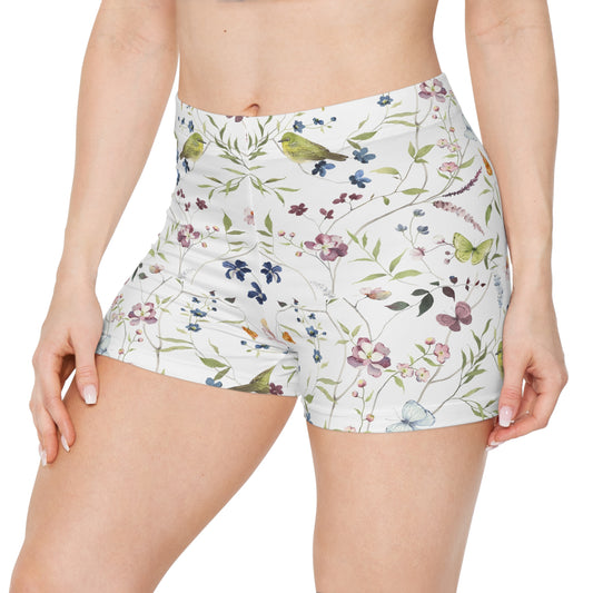 Green Bird Women's Shorts (AOP)