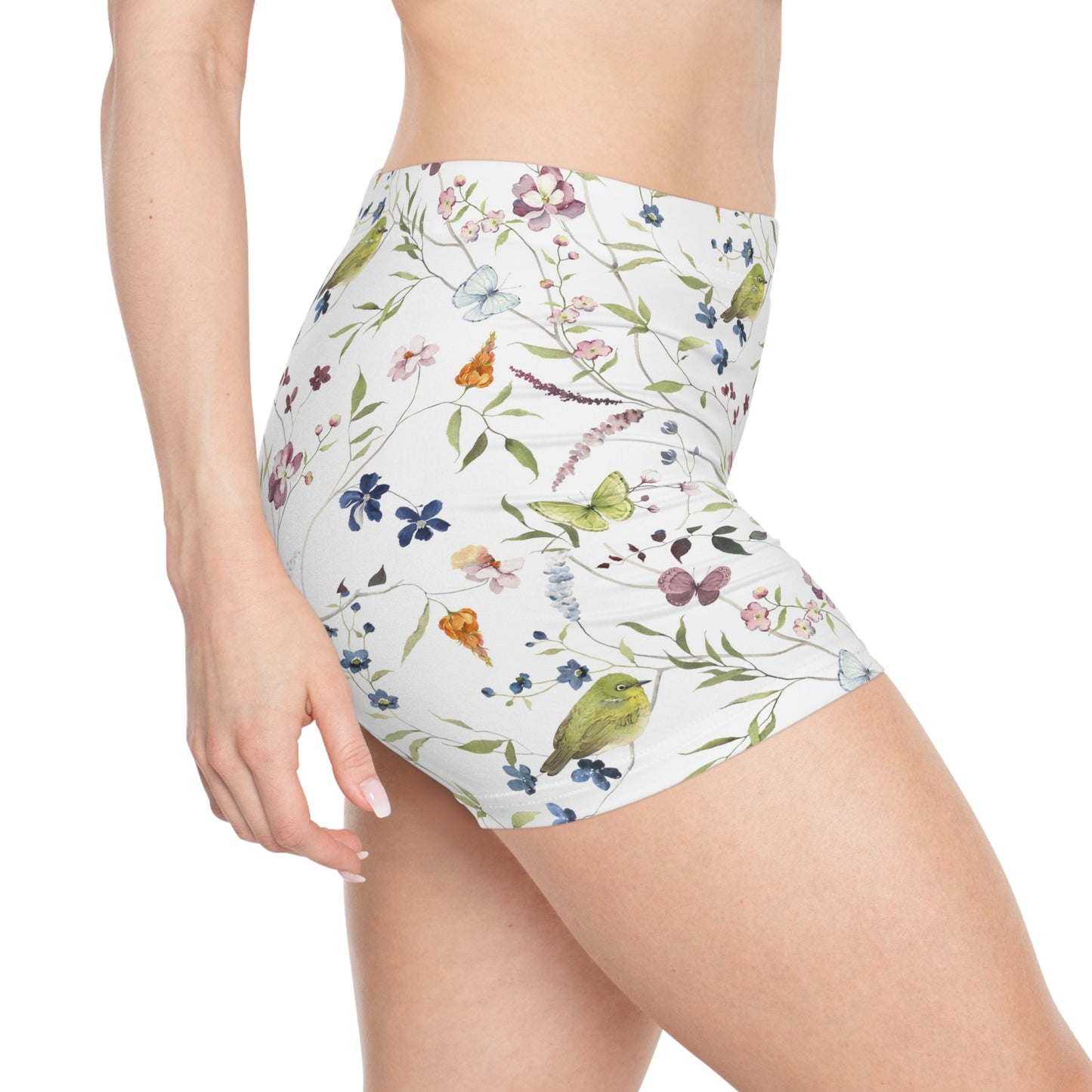 Green Bird Women's Shorts (AOP)