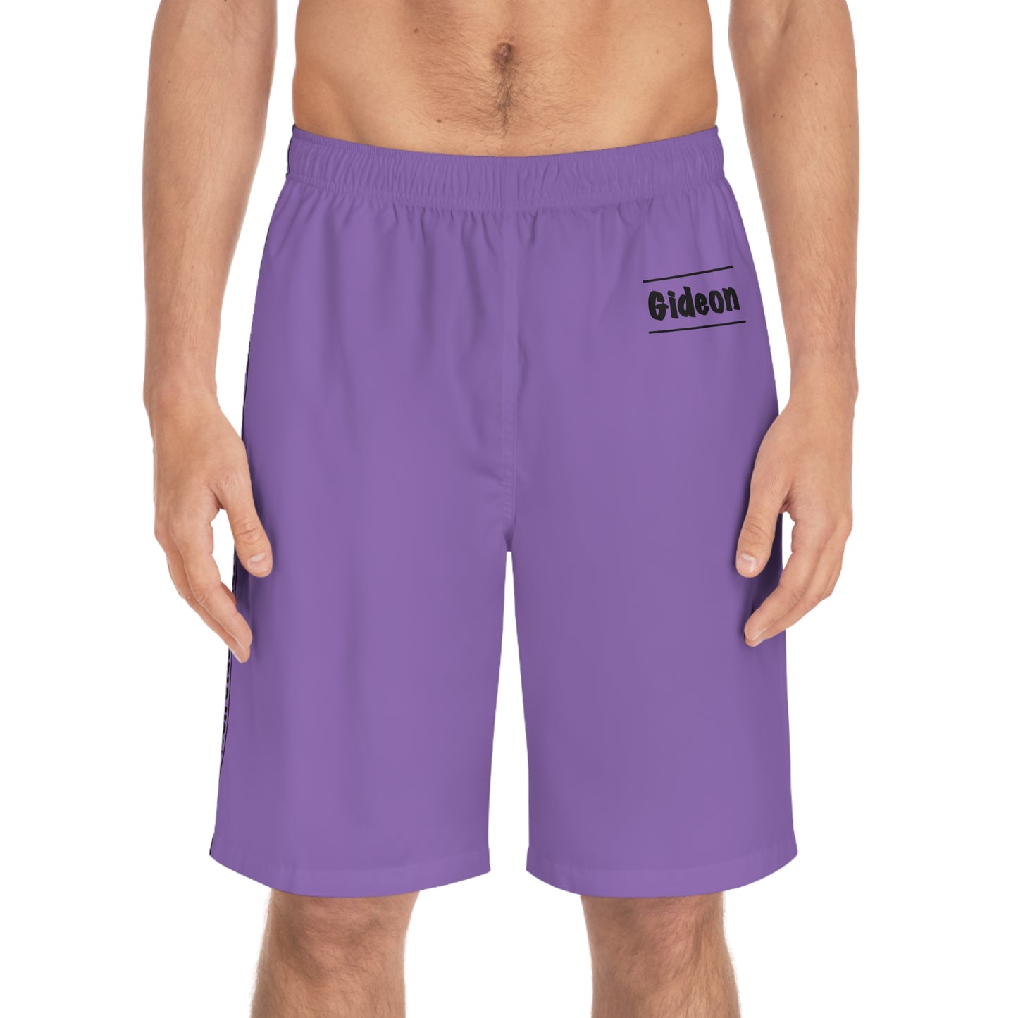 Gideon Black on Purple Men's Board Shorts (AOP)