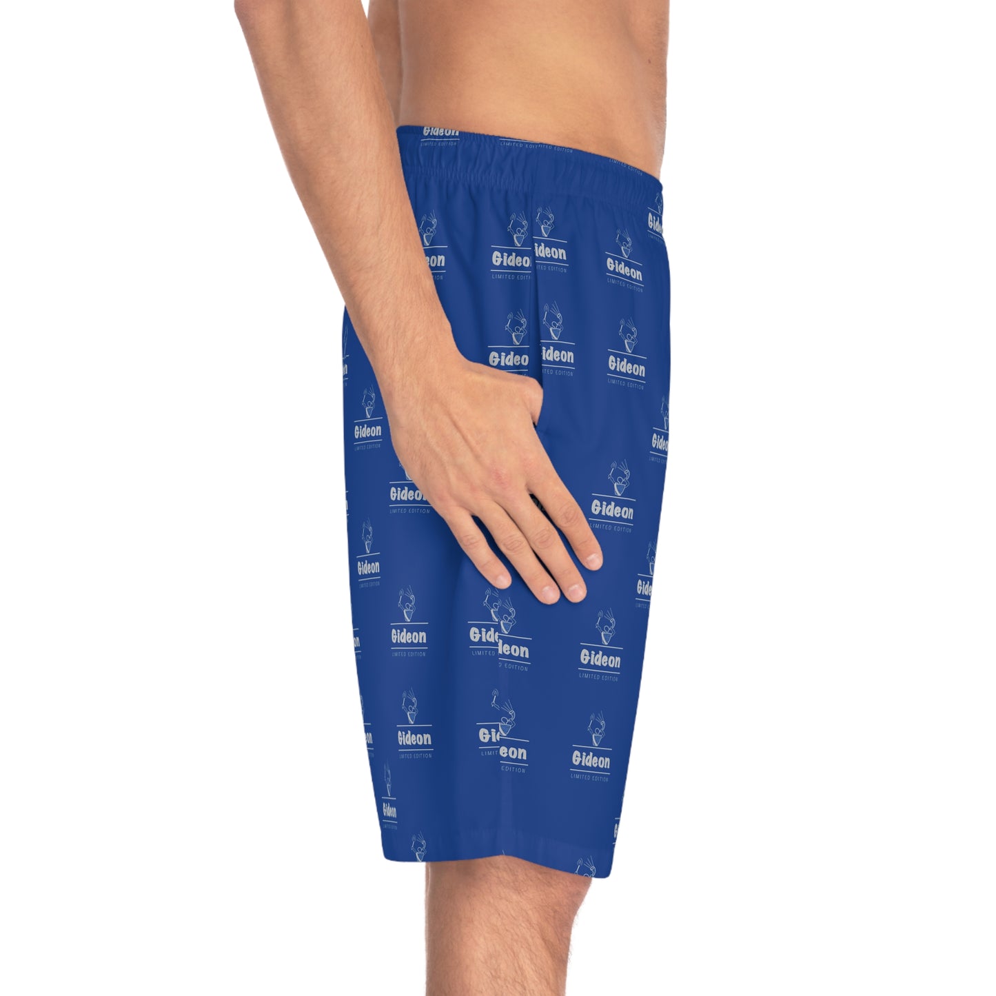 Gideon grey limited edition on Dark Blue Men's Board Shorts (AOP)