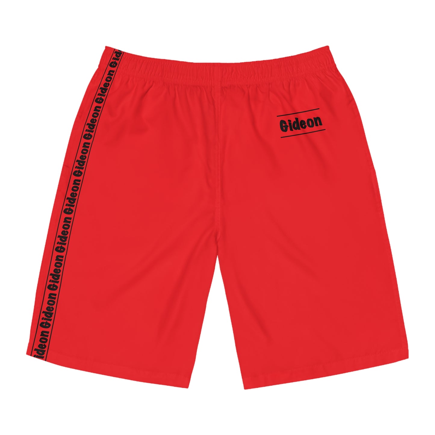 Gideon black on Red Men's Board Shorts (AOP)