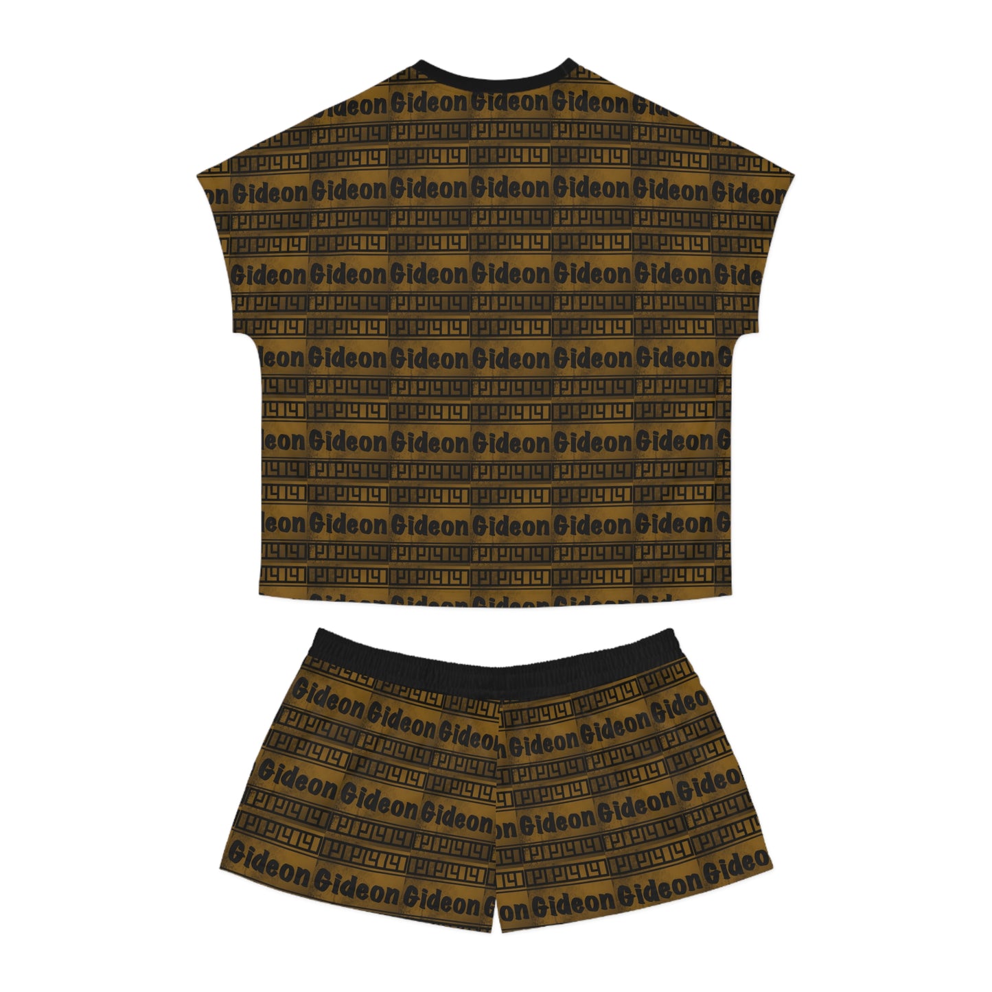 Gideon Women's Short Black and Gold Pajama Set