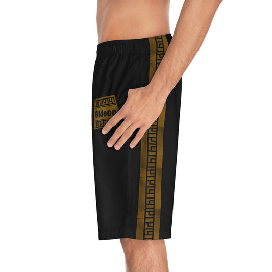 Gideon design on Black Men's Board Shorts (AOP)