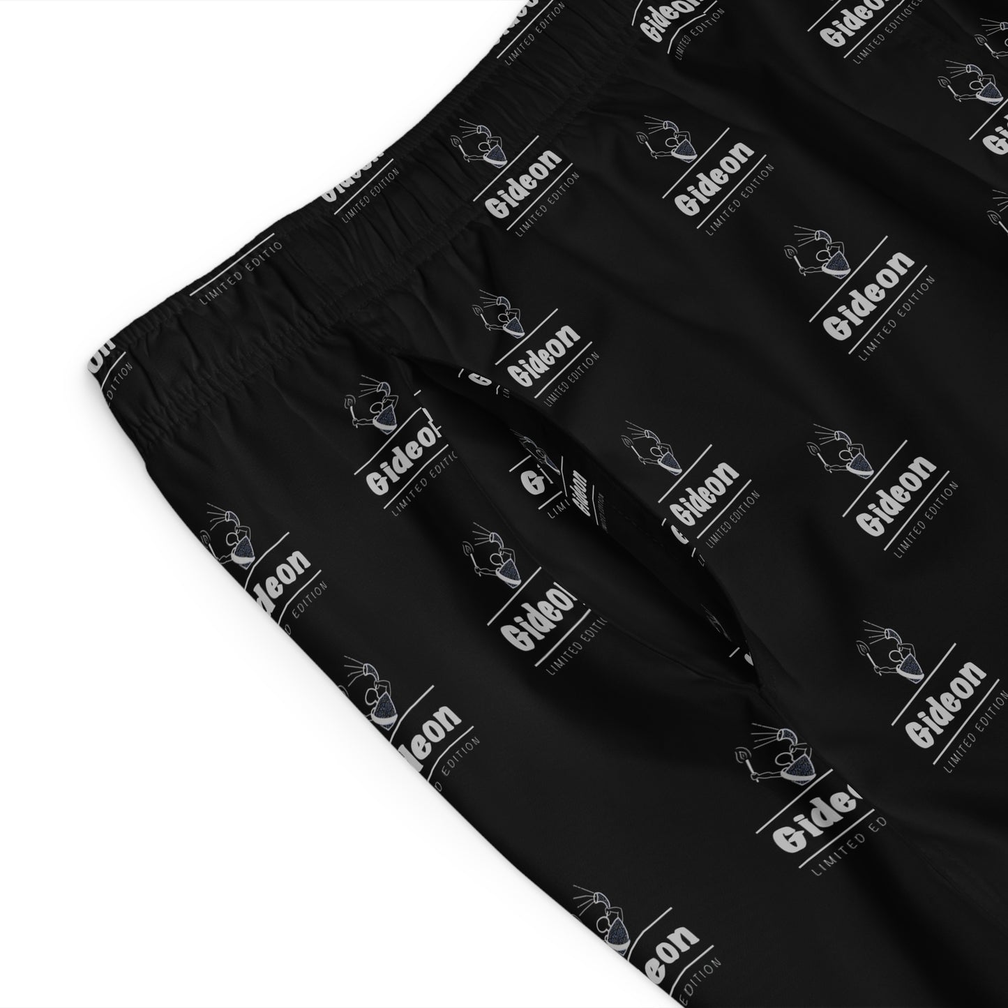 Gideon grey limited edition on black Men's Board Shorts (AOP)