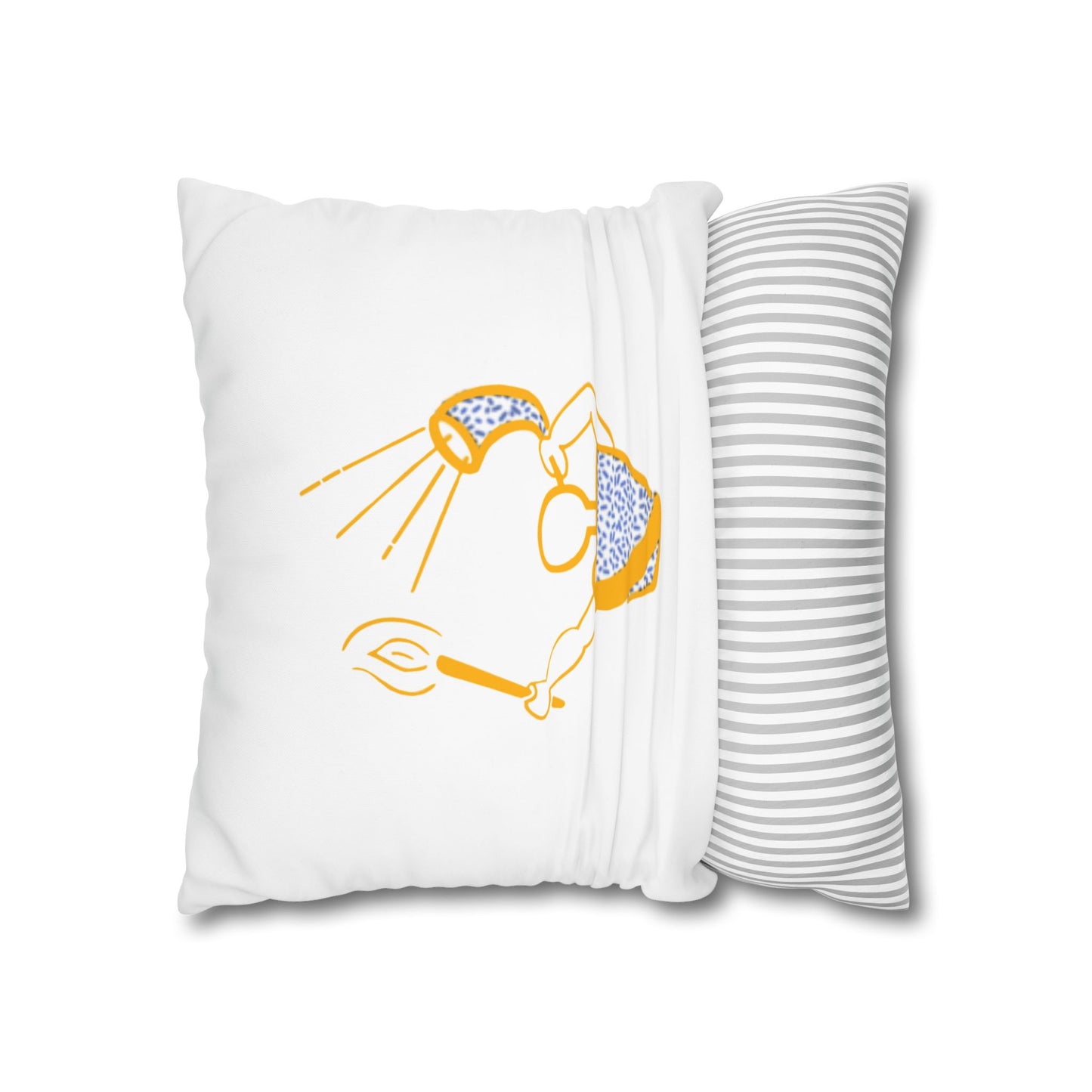 Gideon Ram and Torch Square Poly Canvas Pillowcase