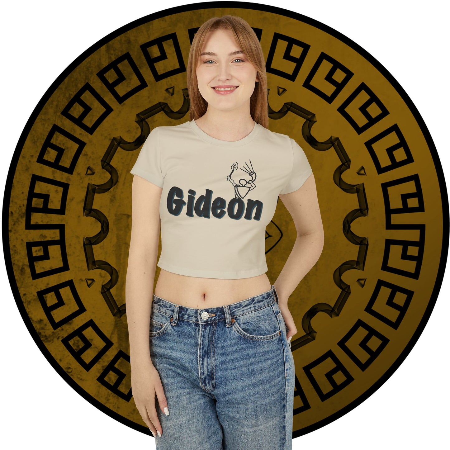 Gideon Text Black Women's Baby Tee