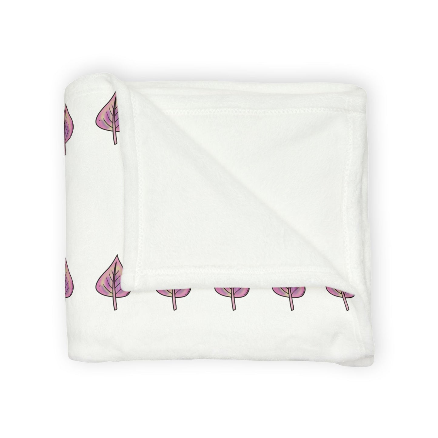 Pink with Yellow Hue LeavesSoft Polyester Blanket