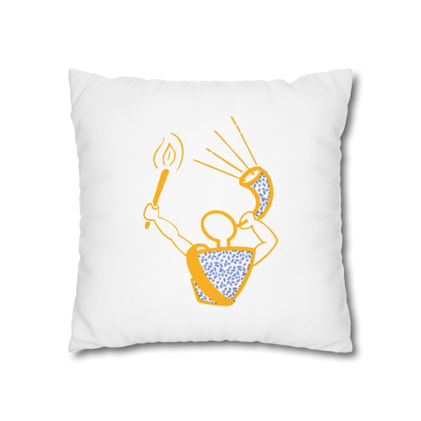 Gideon Ram and Torch Square Poly Canvas Pillowcase