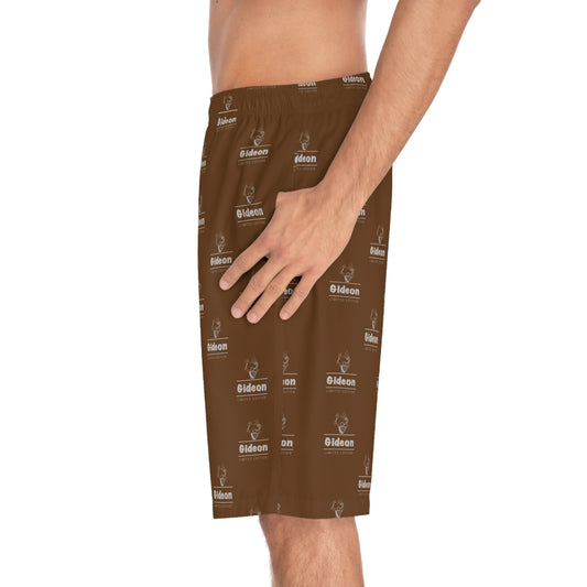 Gideon grey limited edition on Brown Men's Board Shorts (AOP)