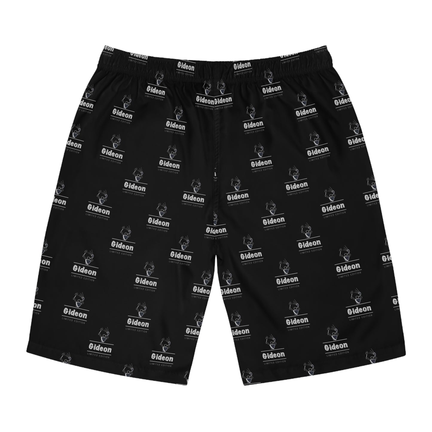 Gideon grey limited edition on black Men's Board Shorts (AOP)