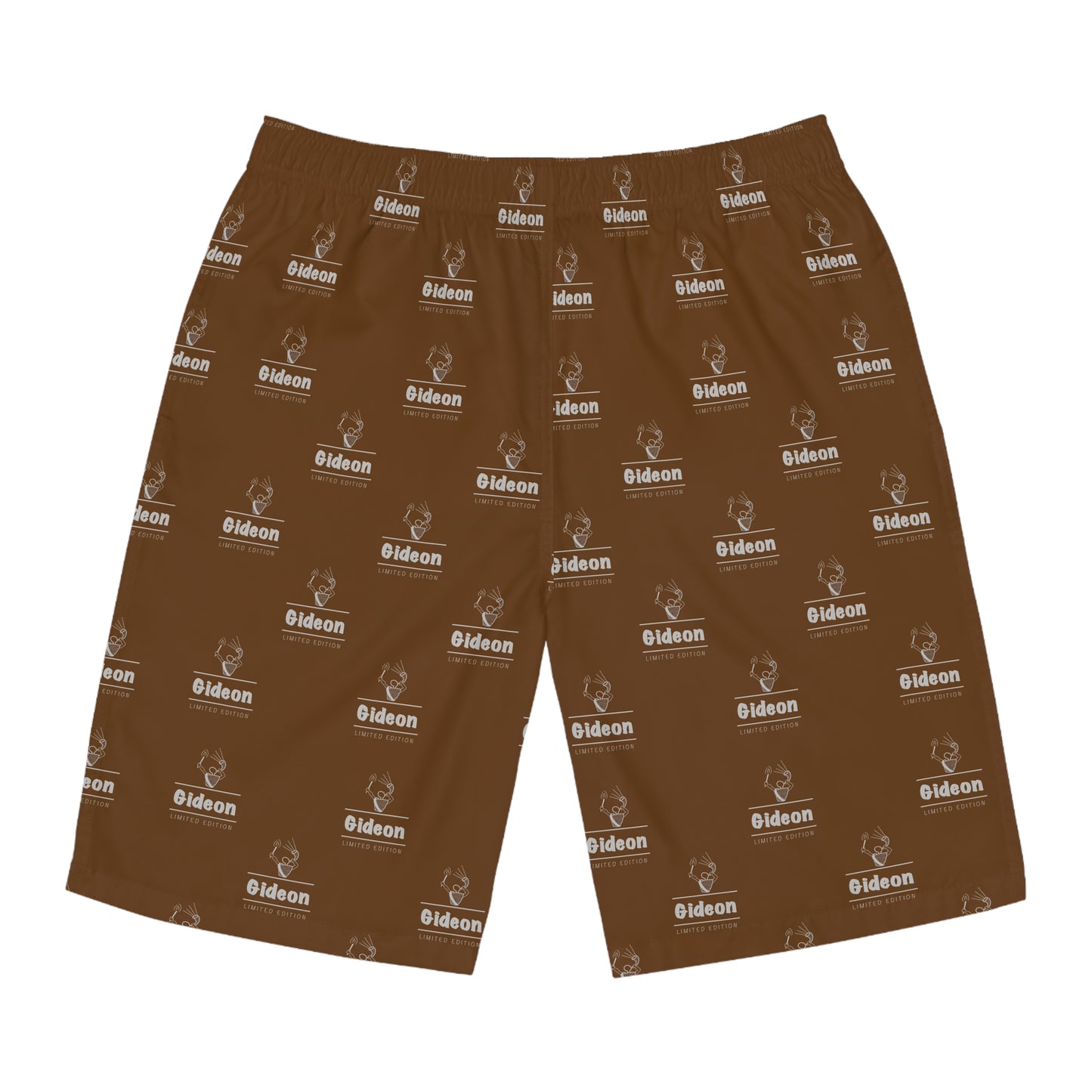 Gideon grey limited edition on Brown Men's Board Shorts (AOP)